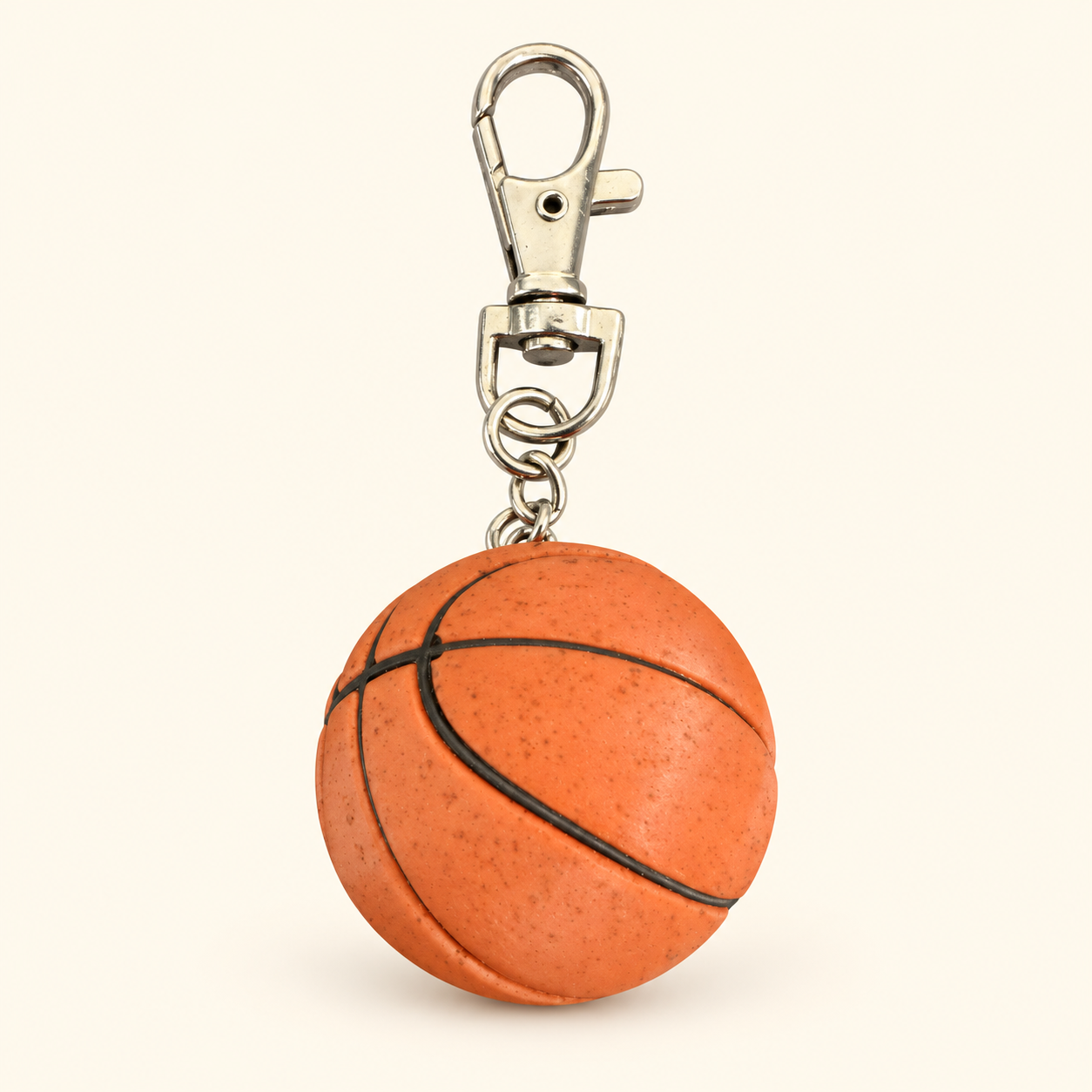 Photo-styled preview of the basketball charm style with silver clasp